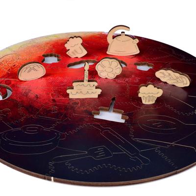 HSFTILV Drevené puzzle - Séria Planéty, Vzdelávacia hračka s tvarmi, 3D puzzle, Darček pre tínedžerov a dospelých, Zábavná skladačka Hračka Darček, 28x28cm (Mars)