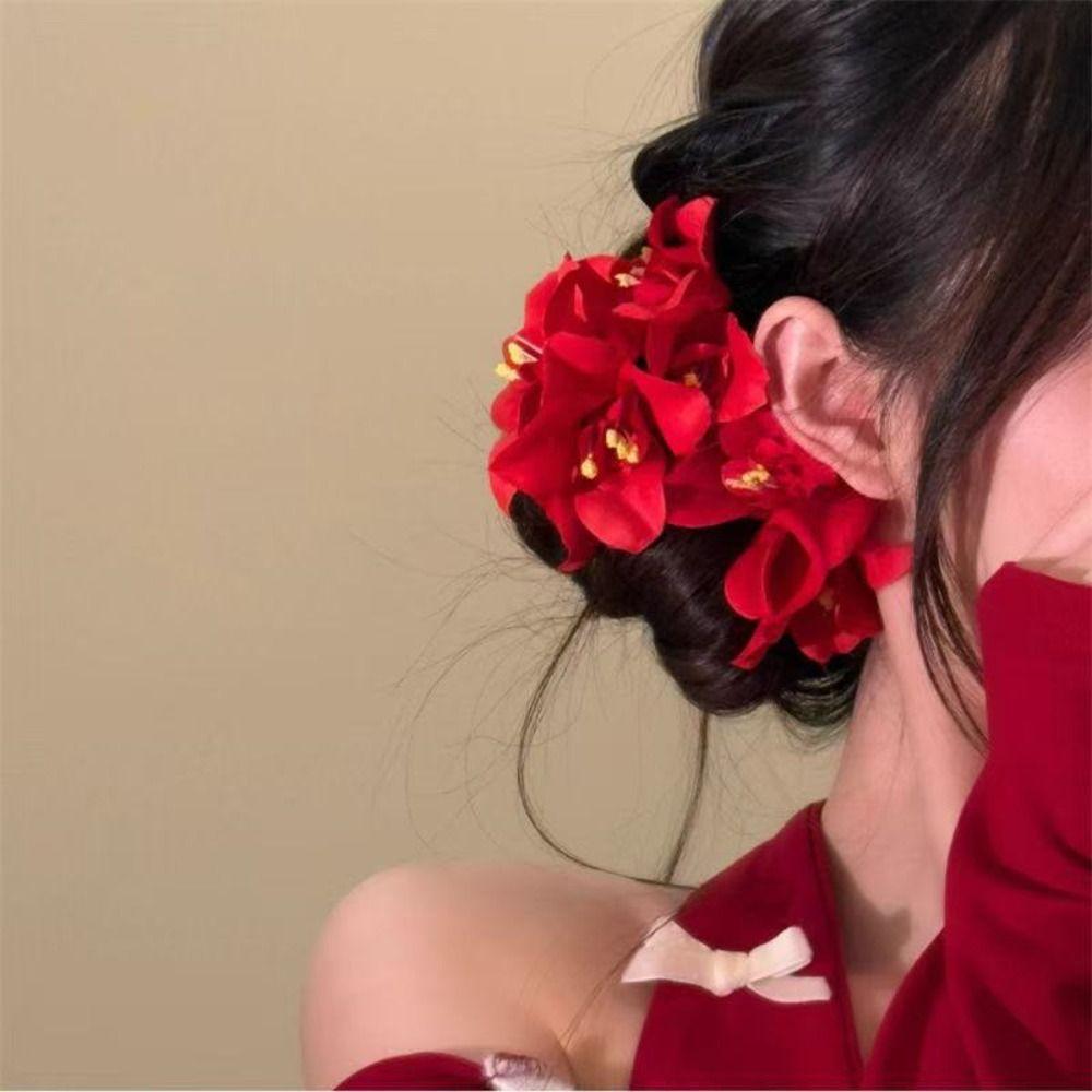 Elegant Floral Duckbill Clip Sweet Hair Accessories Hairpin Orchid Flowers Hair Clip  Party