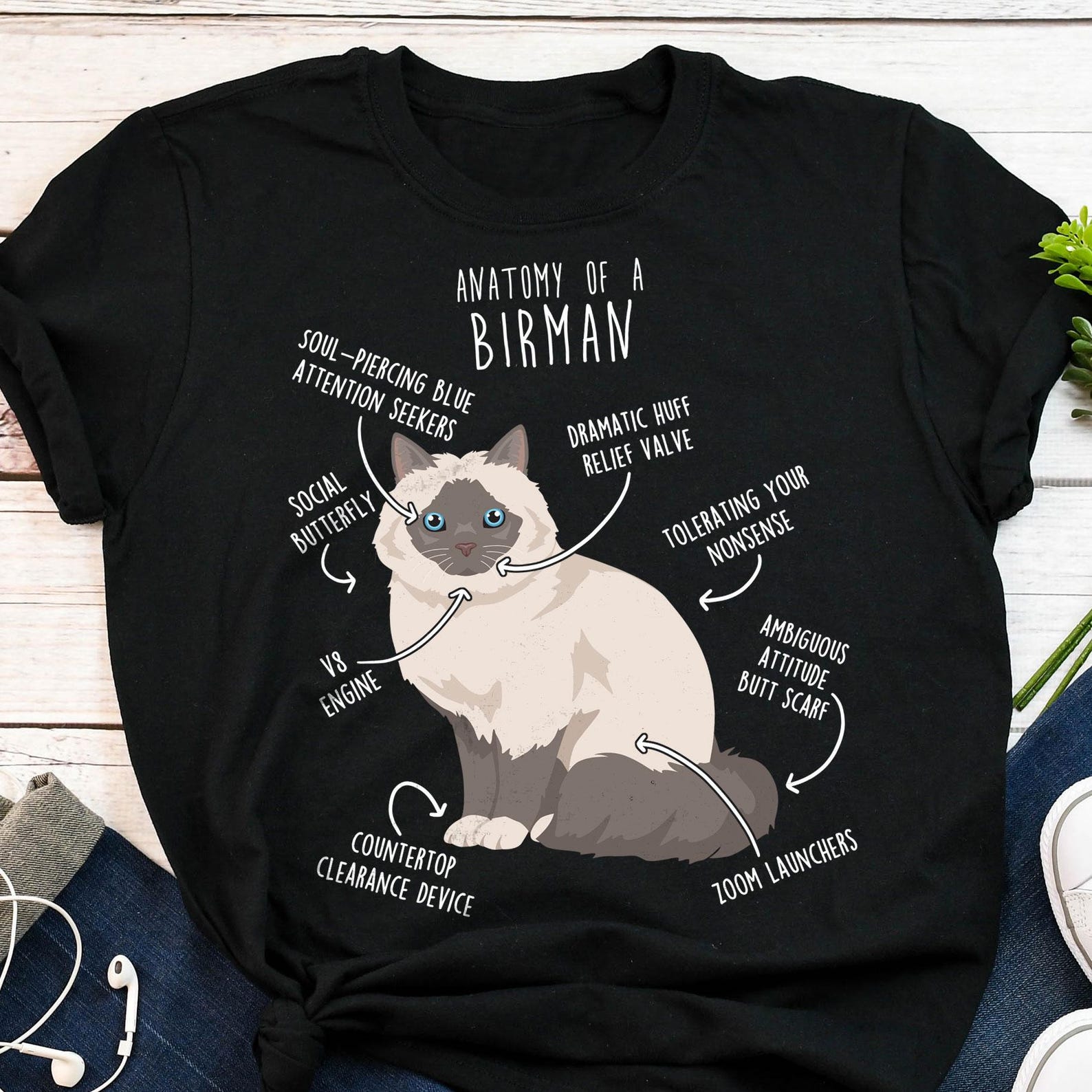 Lilac Point Birman Cat Shirt, , , Funny Cat Lover Gift, Cute Pet T-shirt Birman Lover Tshirt Cat Tee Birman Mom, Birman Dad 160