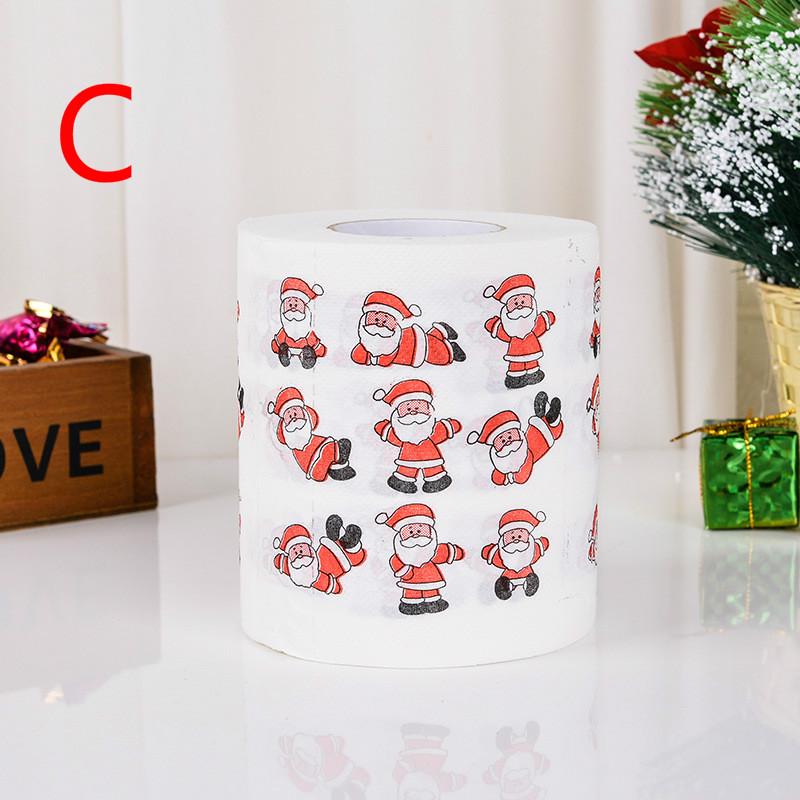 Roll Printing Paper Towel Party Santa Head Toilet Paper Environmentally Friendly Color Printing Pattern Small Roll Toilet Paper