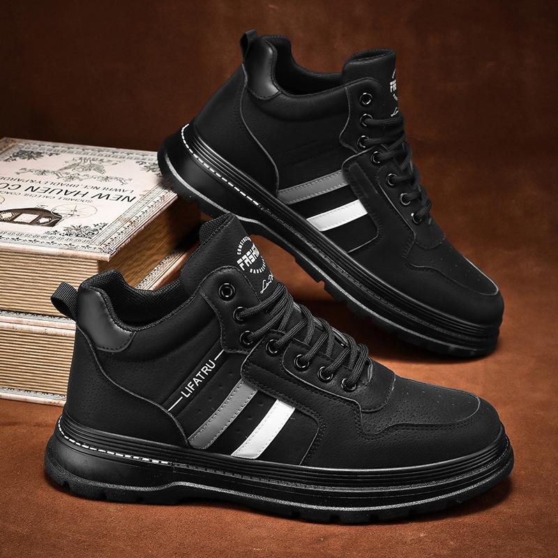 Autumn men's shoes new high-top tooling shoes men's trend versatile construction site work sports and leisure shoes board shoes trendy shoes