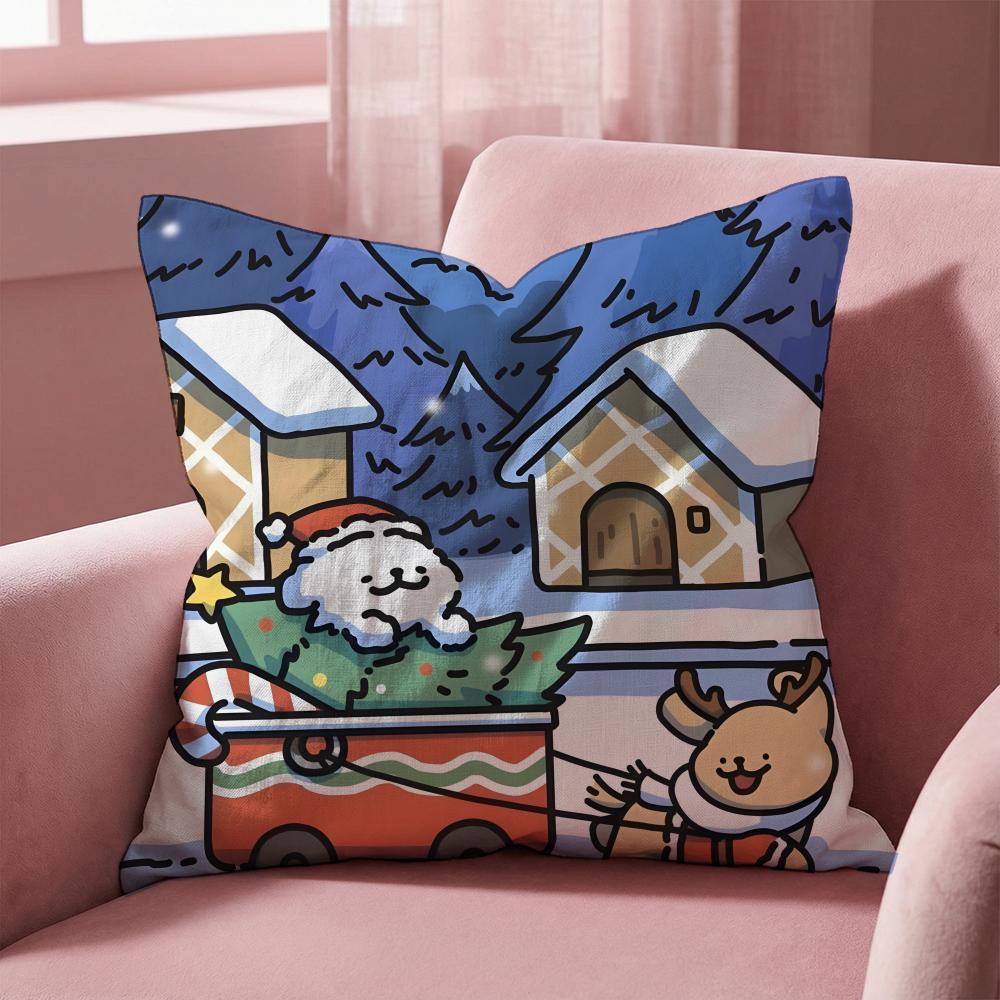 L-Line Puppy CARTOON Cushion Cover Multi-Scene Pillow Cover for Home & Car - Reversible, Soft & Durable for Daily Use