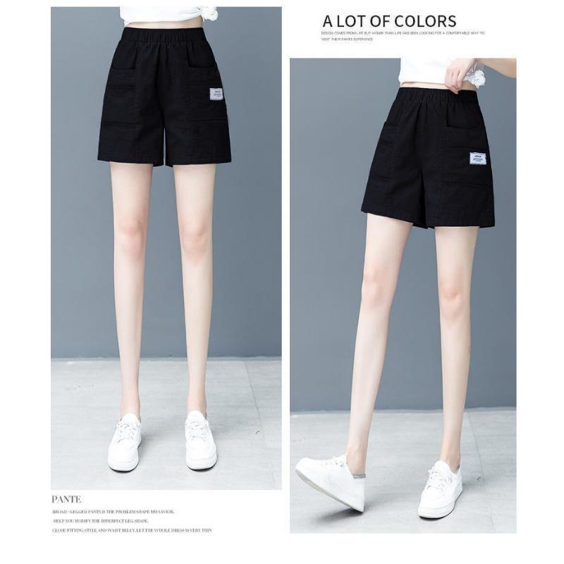 Summer Shorts Women's High Waist Wide Leg Pants Thin Loose Fifth Pants Ins Fashion Leisure Sports Commute