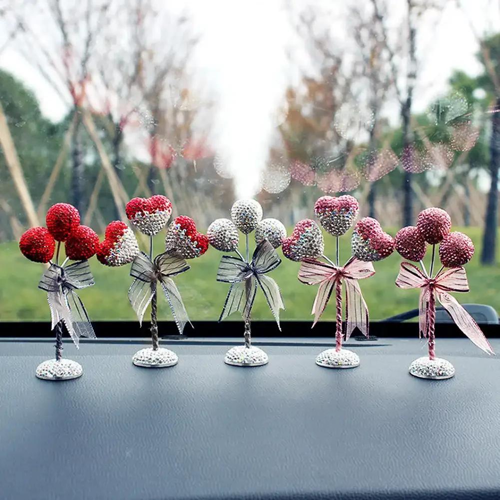 Creative Rhinestone Balloon Crown Car Center Console Decorative Ornaments Dashboard Cute Decor Bling Car Accessories Interior