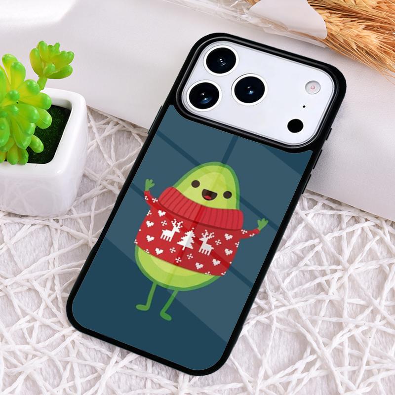 Cartoon Avocado Bumper Phone Case for iPhone 17 Air 16 15 11 12 14 13 Pro Max Shockproof Cover