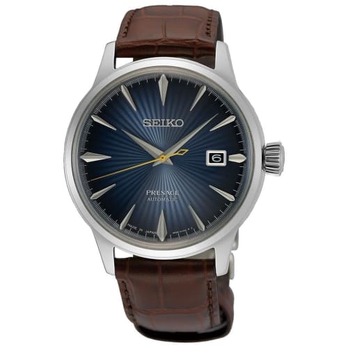 

Seiko SRPK15J1, Men s Presage, Mechanical, Automatic, Stainless Steel, Silver, Leather, WR, SRPK15. Modern