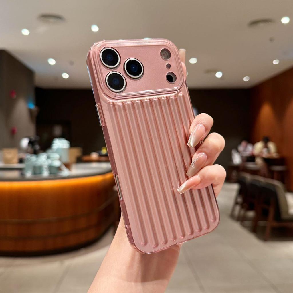 Fine Hole Vertical Pattern Light Column Shell for In for Apple 17PROMAX Trendy Girl Cute Simple Business Style Creative Mobile Phone Case