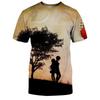 Summer New Love 3D Printed Men's and Women's Short Sleeves Loose and Slim Half Sleeve Shirt