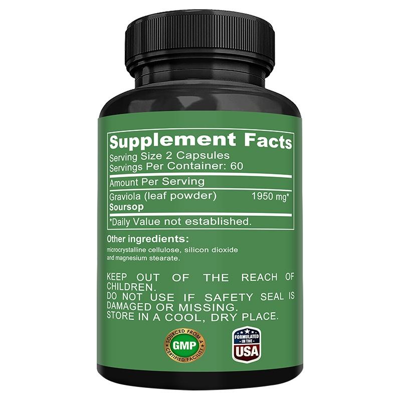 Didacat Soursop Graviola, Supports Breathing and Digestion, Maintains Healthy Skin, 120 Capsules