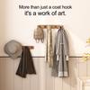 High Quality Multi-Purpose Wall Mounted Aluminum Wood Coat Hook Towel Hook Clothes Rack