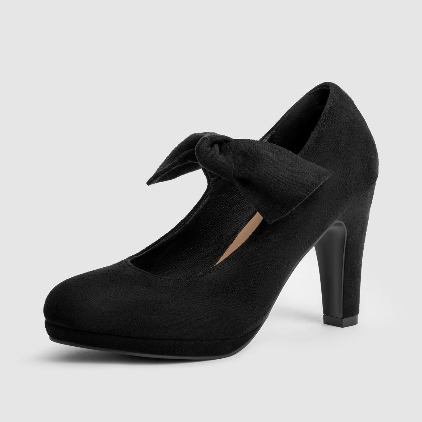 Spring/Summer Mary Jane Bow Chunky Heels - Round Toe, Low Cut, Single Strap, Fashion Banquet Shoes US8.5