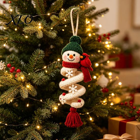 Personalized Handmade Keepsakes Crochet Spiral Ornament DIY Kit for Adults, Beginners, Christmas Craft Set Fun Winter Indoor Activities with