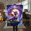 1PC Spyro the Dragon Print Flannel Blanket, High Quality Comfortable for All Seasons, Home Decor, Warmth and Comfort, Perfect for Christmas Gifts