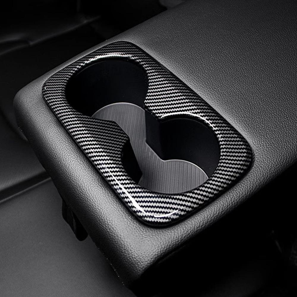 Car Back Water Cup Panel Cover Trim Decoration Sticker for Kia Sportage NQ5 2022 2023 2024 Imitation Carbon Fiber Accessories