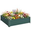 Square Raised Garden Bed Box With Weatherized Steel Frame For Vegetables Flowers And Herbs 120 X 120 X 30cm Green