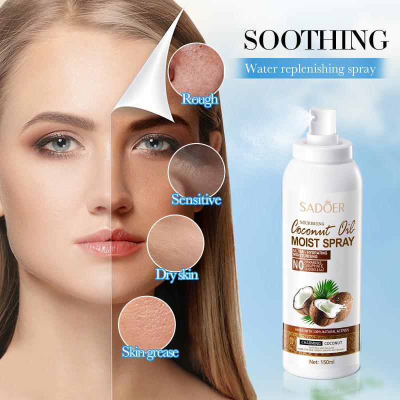 SADOER Coconut Oil Moisturizing Hydrating Spray - Hydrating Toner Spray