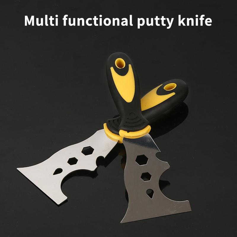 Multifun Putty Knife Scraper Thickened Stainless Steel Blade And Non Slip Handle For Home Renovation Wall Repair Paint Removal