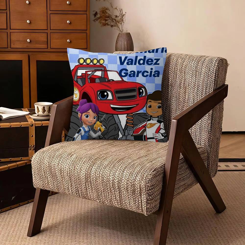 Blaze and the Monster MMachines Cushion Cover Pillowcase Upholstery Sofa Throw Pillow Home Decor Pillowcas