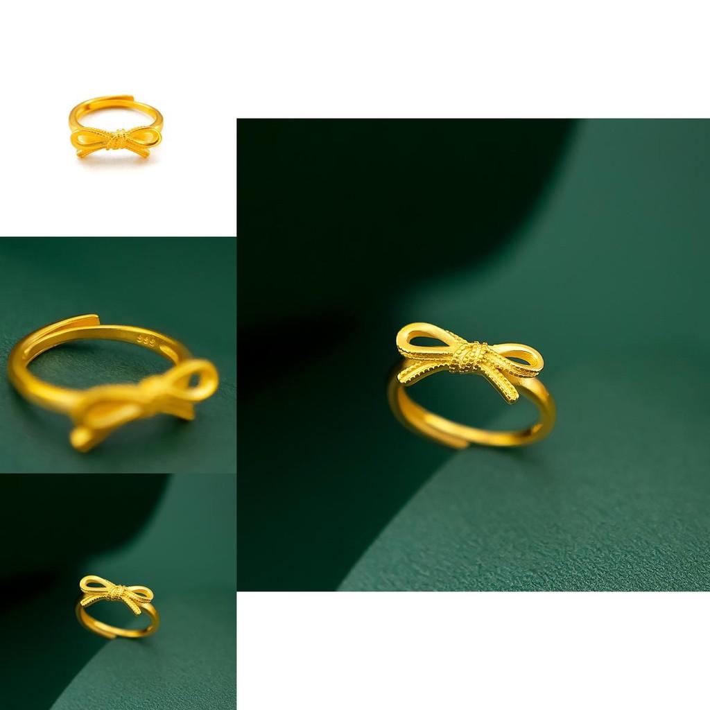 Sophisticated Gold Plated Butterfly Knot Ring For Women Perfect Fashion Accessory