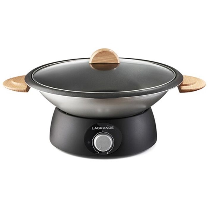 Appareil à fondue et wok lagrange classic 349019 900 w noir et gris