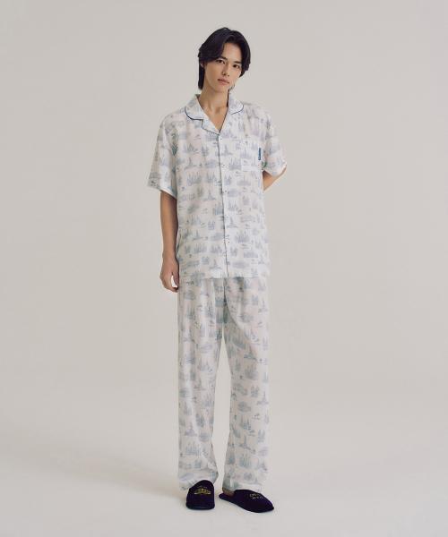 

[ORCITE] Ringstrasse Short-sleeve & 3/4 Pants Pajama Set H027 [Shipped from Korea] 100% Authentic L