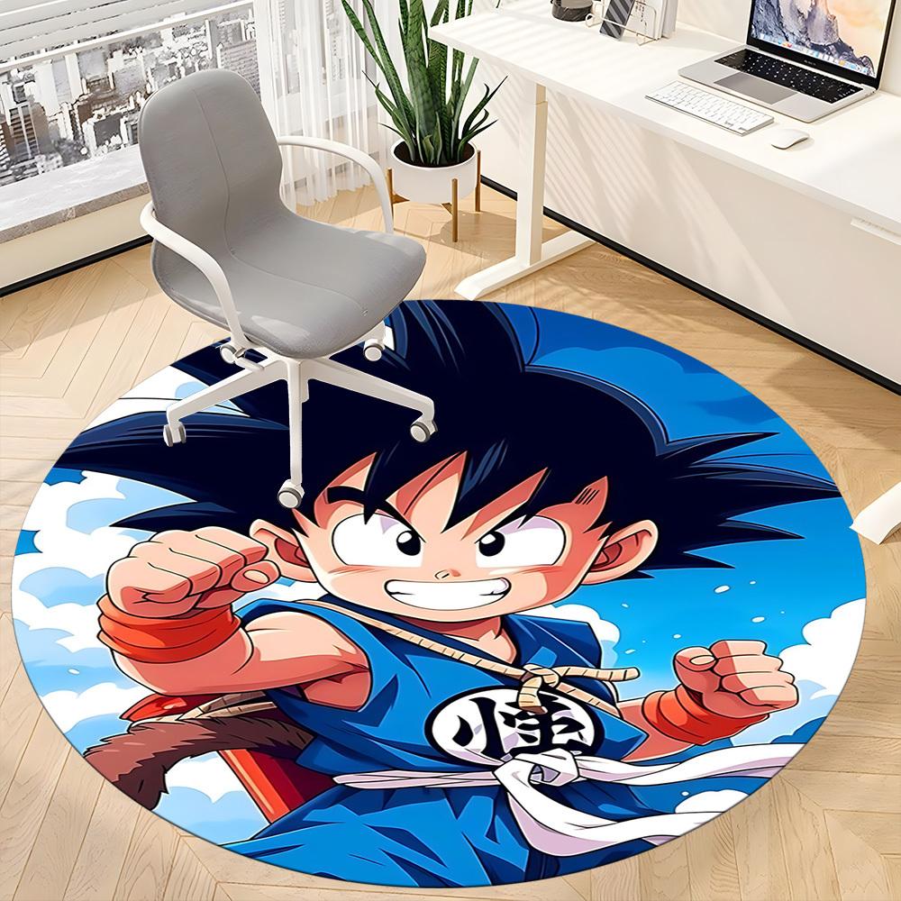 1pc Goku Saiyan Office Round Area Rug, Under Office Chairs Bedroom Living Room Home Decor a1022363