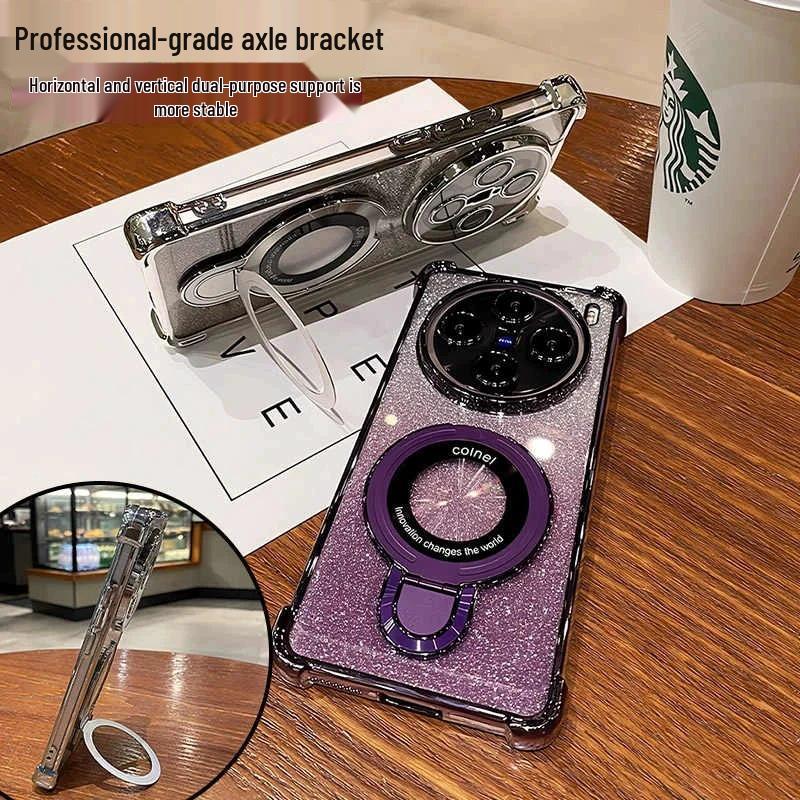 Honor 600 Lite/X8D/X9D/X7C Phone Case: Electroplated Glitter with 400SMART Magnetic Bracket