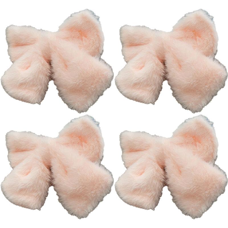 Nuova Pinza per Capelli con Fiocco in Peluche Carino Invernale, Pinzette a Fiocco Semplici Colorate Solide Coreane, Grande Fermaglio per Capelli per Bambine