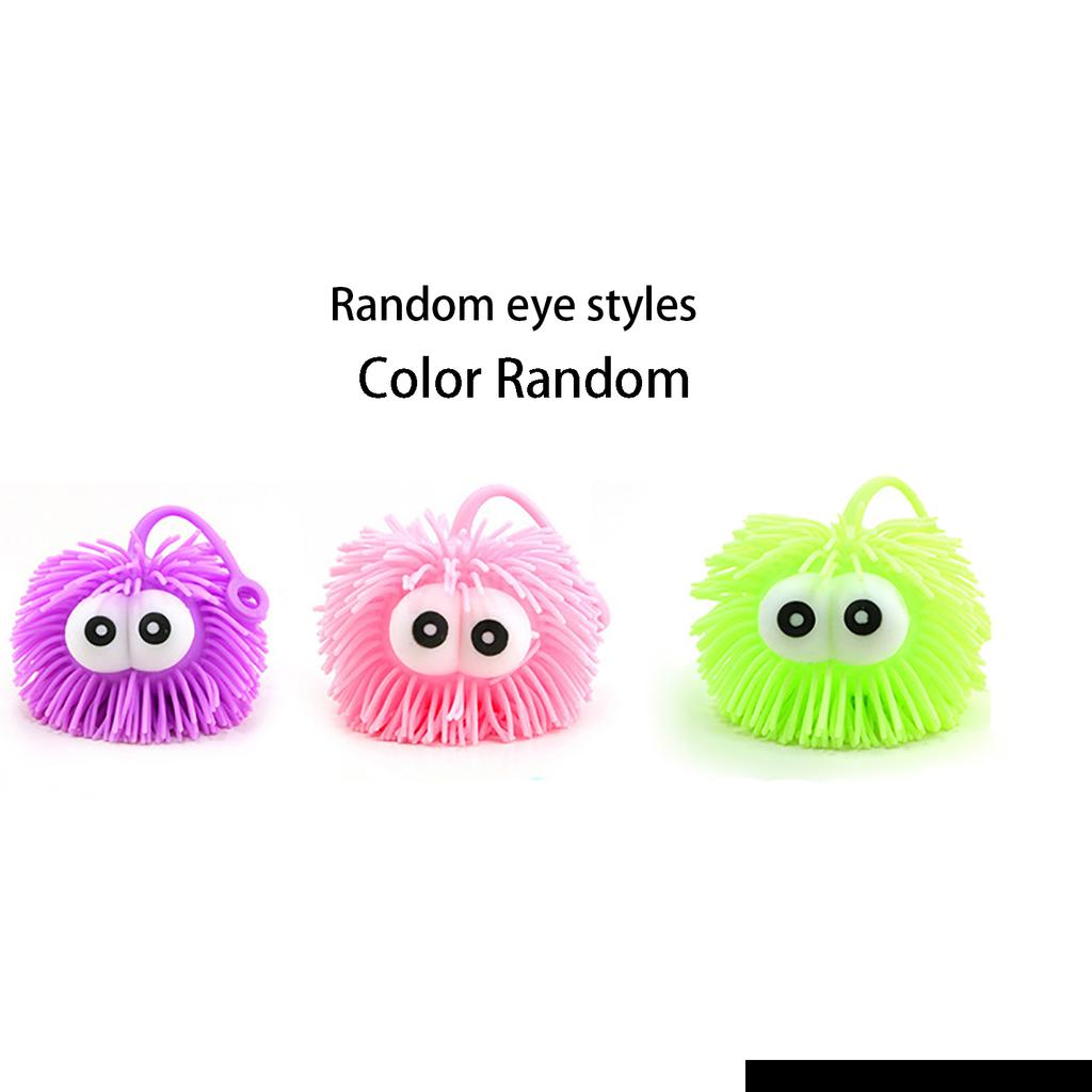Luminous Plush Ball, Sparkling Protruding Eye Vent Ball, Children'S Soft Rubber Toy, Large Decompression Ball