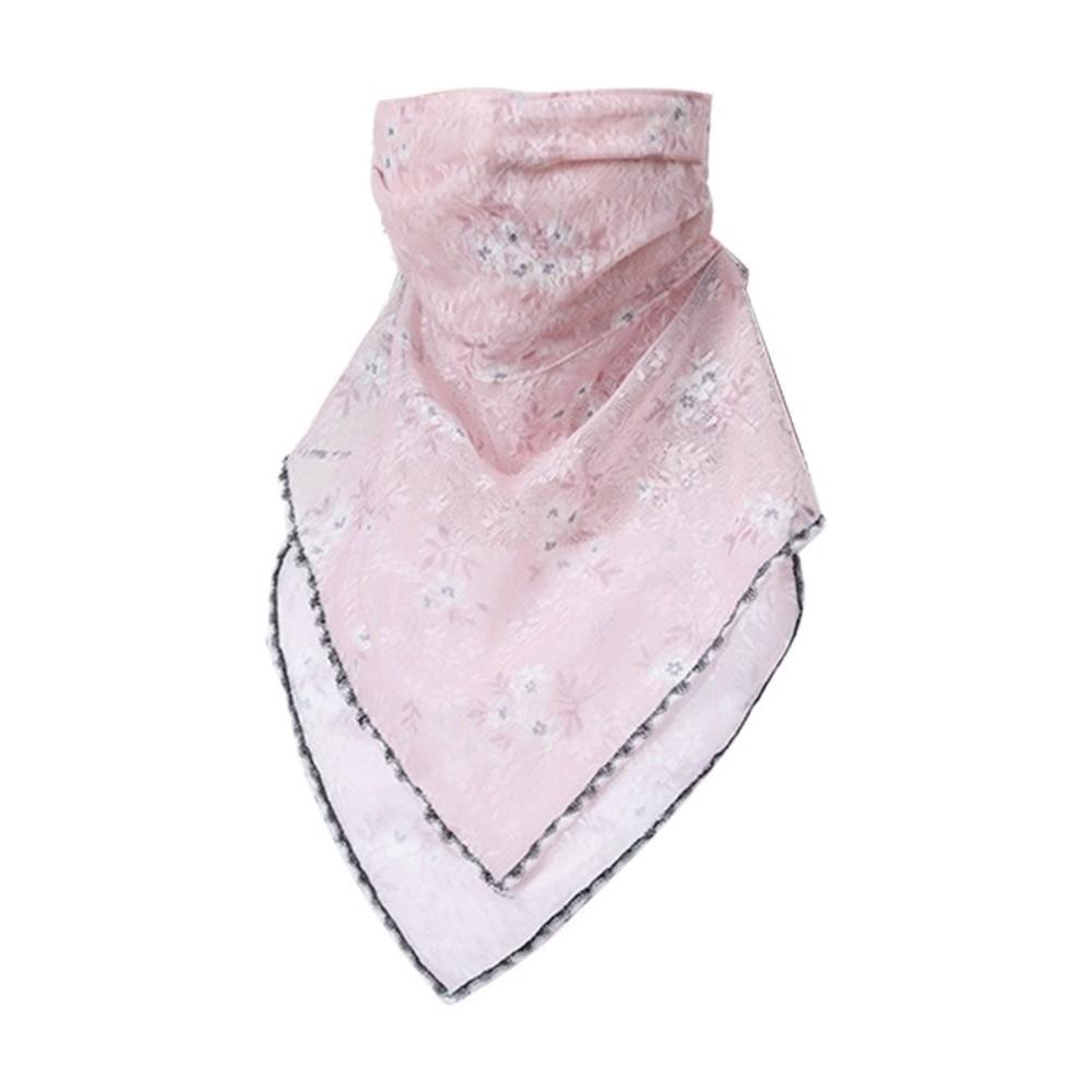 Lace Ice Silk Mask Elastic Face Cover Simple Triangular Scarf  Summer