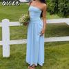Fashion Summer Spring Solid Color Print Sleeveless Casual Dresses