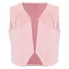 Boys Western Cowboy Vest Pointed Hem Fringe Decor Open Front Design Cosplay Halloween Costume