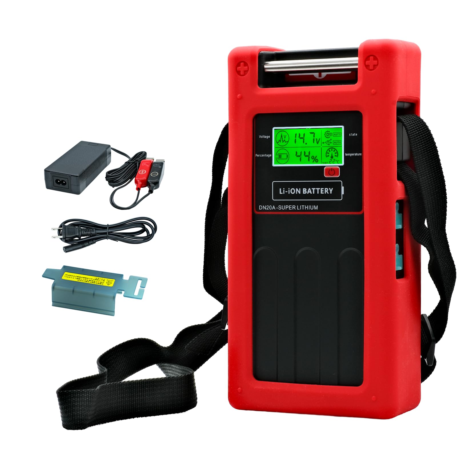 

Cofisho Battery for Electric Alligator Clip Battery Level Compatible with Daiwa and Shimano Fishing Charger and Pouch Compact Super Lithium LCD 2 USB