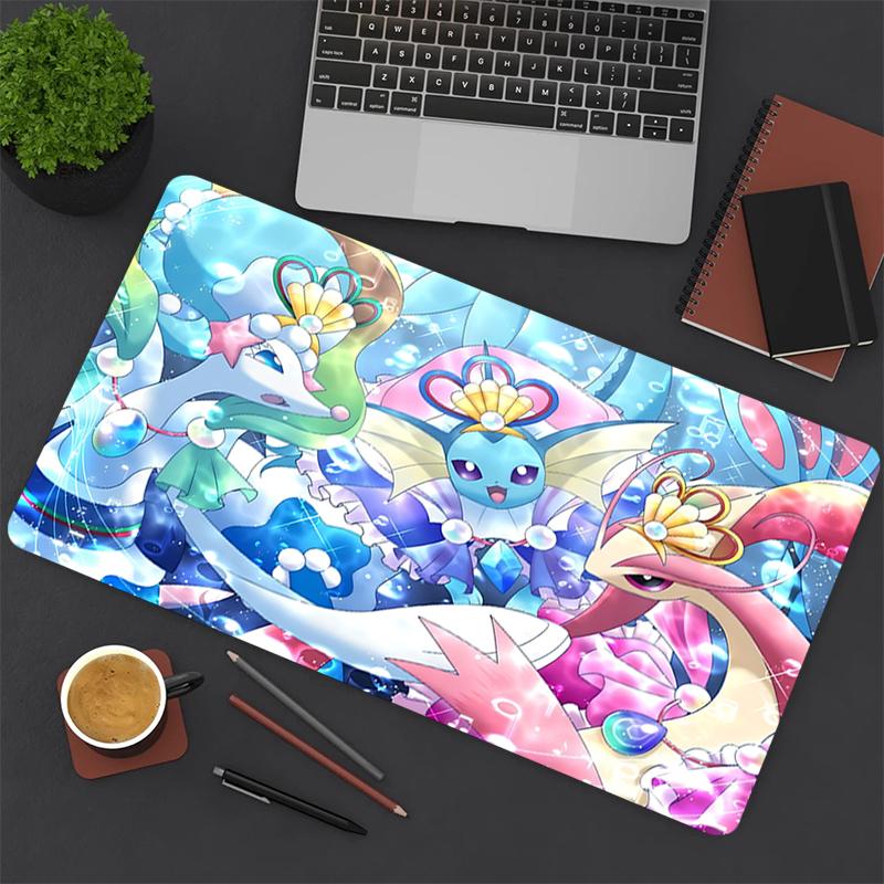 1Pc Fantasy Pokmon Artwork Gaming Mouse Pad Keyboard Desk Mat Non-slip Rubber Lock Edge Waterproof Computer Mousepad for Office Home Decor Y1119