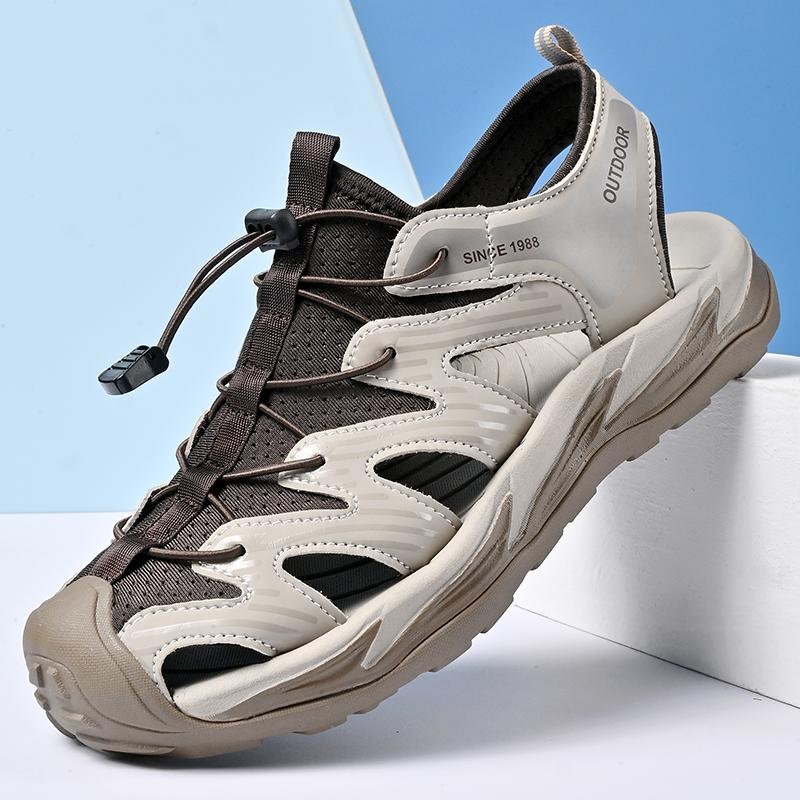 

Модные туристические отпускные пляжные сандалии ручной работы мужские сандалии летние уличные нескользящие икинговые туфли легкие износостойкие спортивные лоферы 38 бежевый