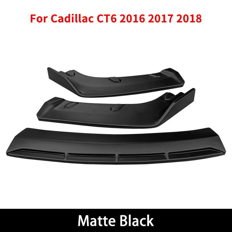 BKPTT1 Car High Quality Accessories For Cadillac CT6 2016-2018 Front Bumper Lip Body Kit Chin Spoiler Diffuser Guard Carbon Fiber ABS