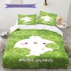 Molang poster Bedding Quilt Set Quilt Cover Pillowcase Home Decoration Birthday Gift (1 * duvet cover + 2 * pillowcase, without core)