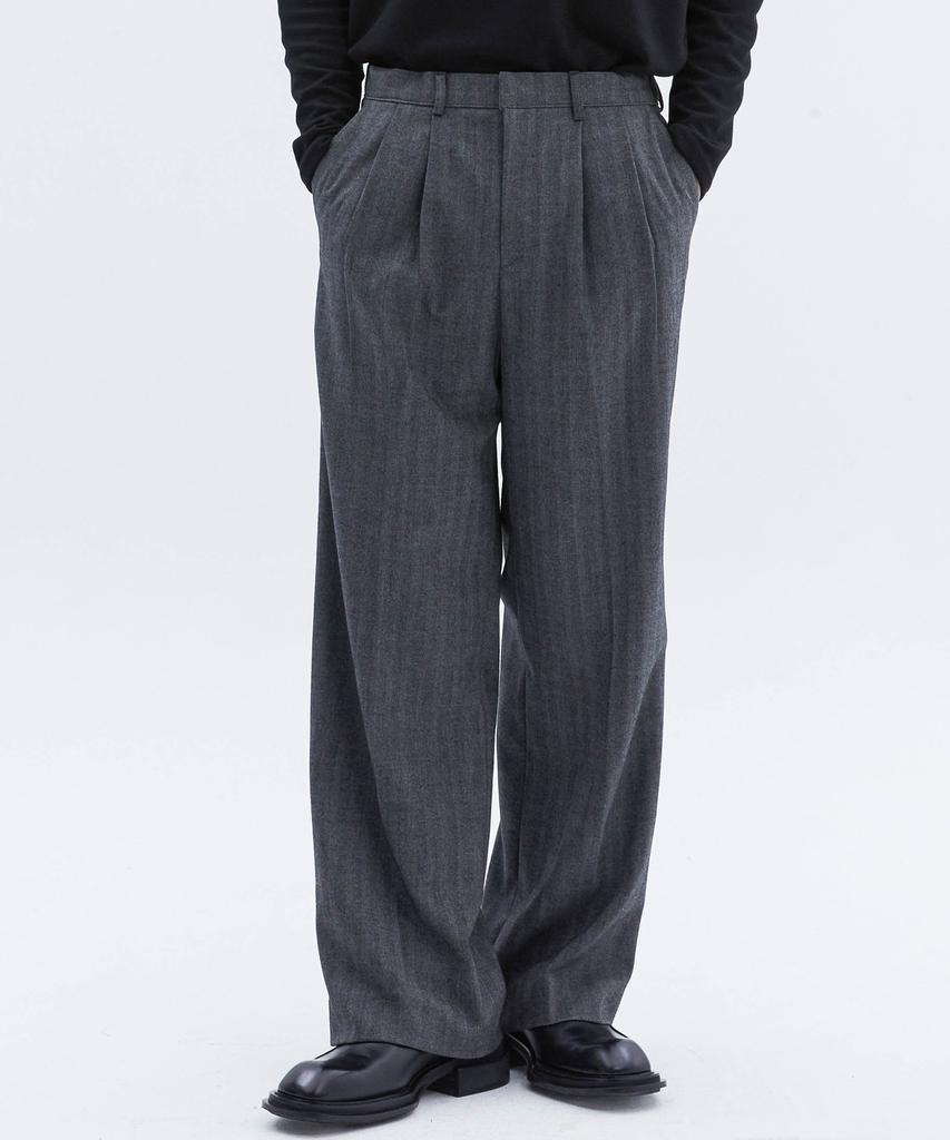 TRIP LE SENS Fw Comfort Herringbone Slacks_Light Gray