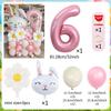 Easter Cute Bunny Balloon 32inch Pink 1-9 Number Foil Balloons Set Girls Birthday Baby Shower Decoration Rabbit Globos