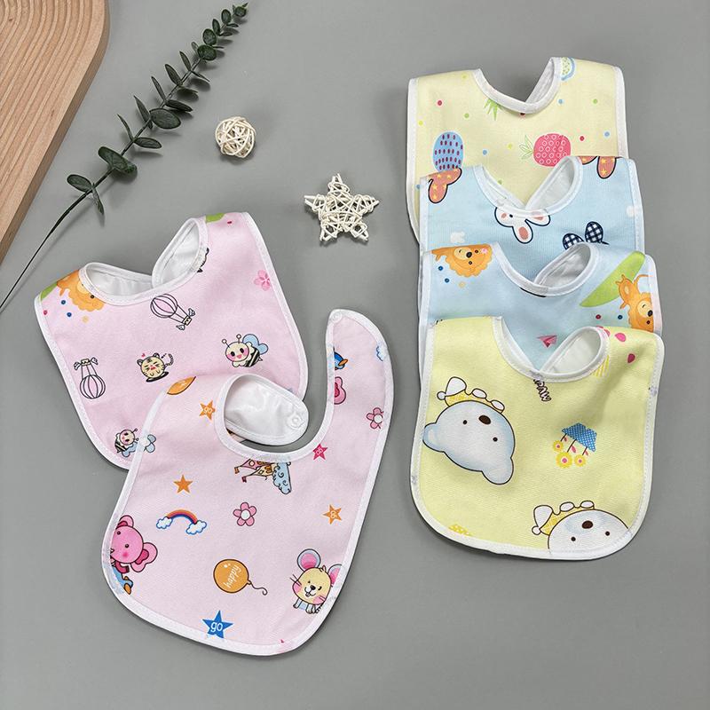 4/6/8/10pcs Waterproof Baby Feeding Bibs Infants Cute Pattern Saliva Towel Newborn Toddler Soft Burp Cloth For Kids Bib