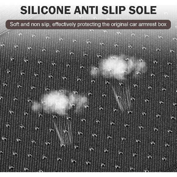 Car Center Console Cover, Leather Armrest Cover Cushion With 2 Storage Bags, Soft Centre Console Protector Covers, Universal Car Interior