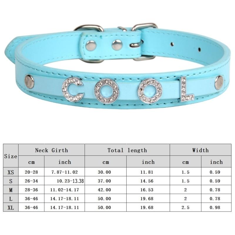 Zgărzi Personalizate pentru Câini Pisici DIY Nume Cățeluș PU Piele Zgărzi Strasuri Sclipitoare Accesorii pentru Câini Zgărzi pentru Animale de Companie pentru Câini Mici Medii