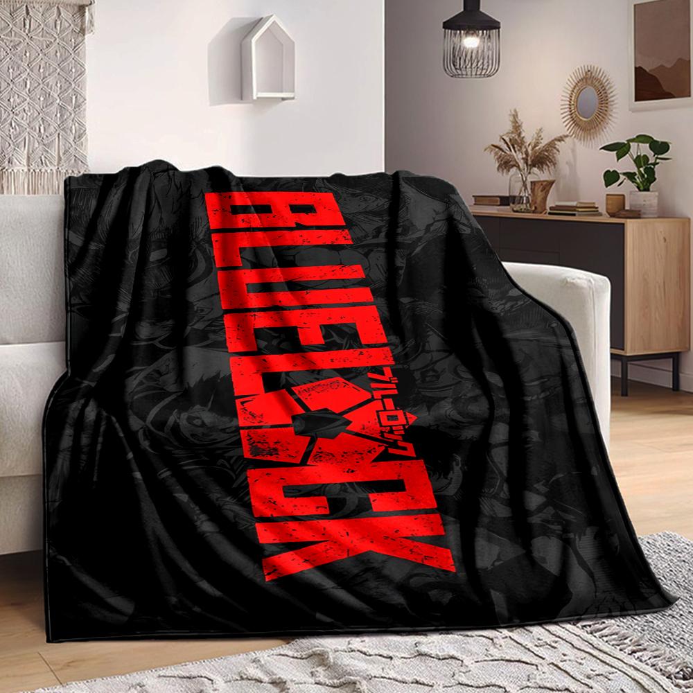 1Pc Blue Lock Passion Flannel Blanket, Soft And Comfortable, Casual Warm, Camping Travel, Christmas, Halloween Xmas Gift S1556
