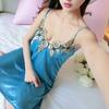 Women Nightgown Spaghetti Straps Sleeping Skin-touch Summer Ice Silk Suspenders Sexy Nightdress Home Wear