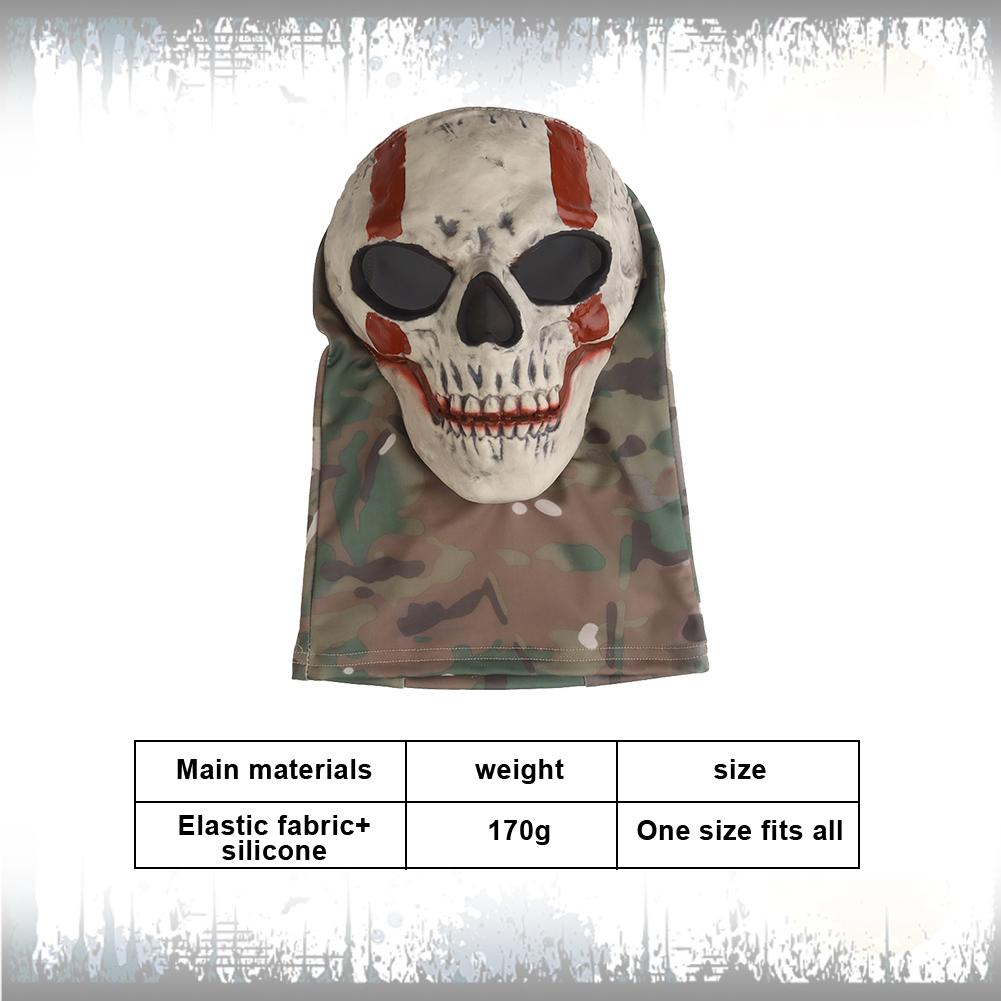 Paintball Full Mask Headgear Breathable Skull Head Soft Helmet Mask Creepy Full Face Headgear Halloween Cosplay Props