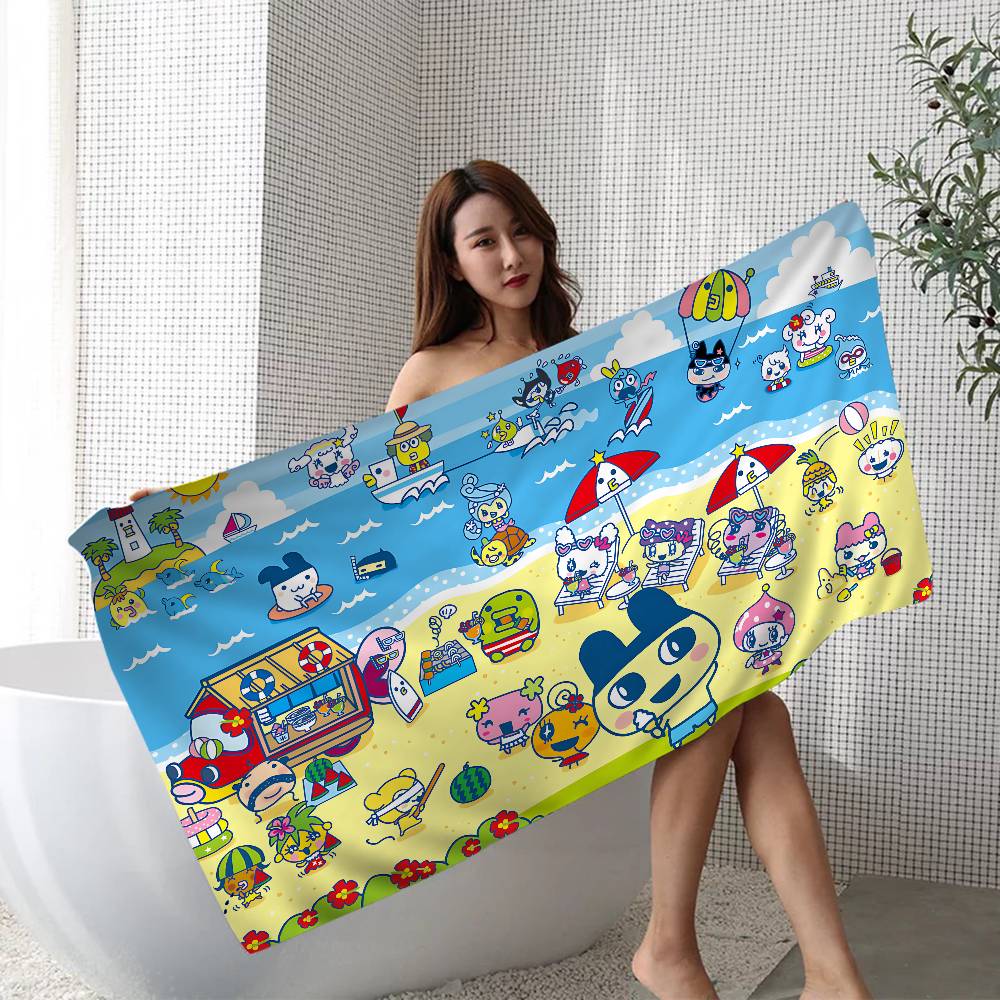 

Classic T-Tamagotchi Game Beach Towel Colorful Bath Towels For Girl Microfiber Quick Dry Sand Free Beach Yoga Spa Gym W30*H60(CM)
