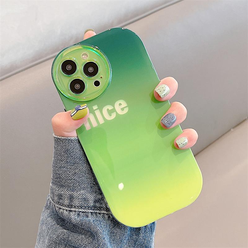 Luxus Laser Aurora Luck Ovale Handyhülle für Iphone 14 13 12 11 Pro Max Allmähliche Farbe stoßfeste Rückseite