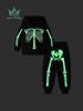 Skull Luminous Hooded Sweatshirt & Pants Set for Kids (Ages 2-6) - Halloween Autumn/Winter Sportswear In Stock