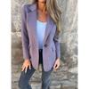 QICED Damen Vintage Casual Solid Color Print Herbst Winter Langarm POLO Neck Jacken & Mäntel