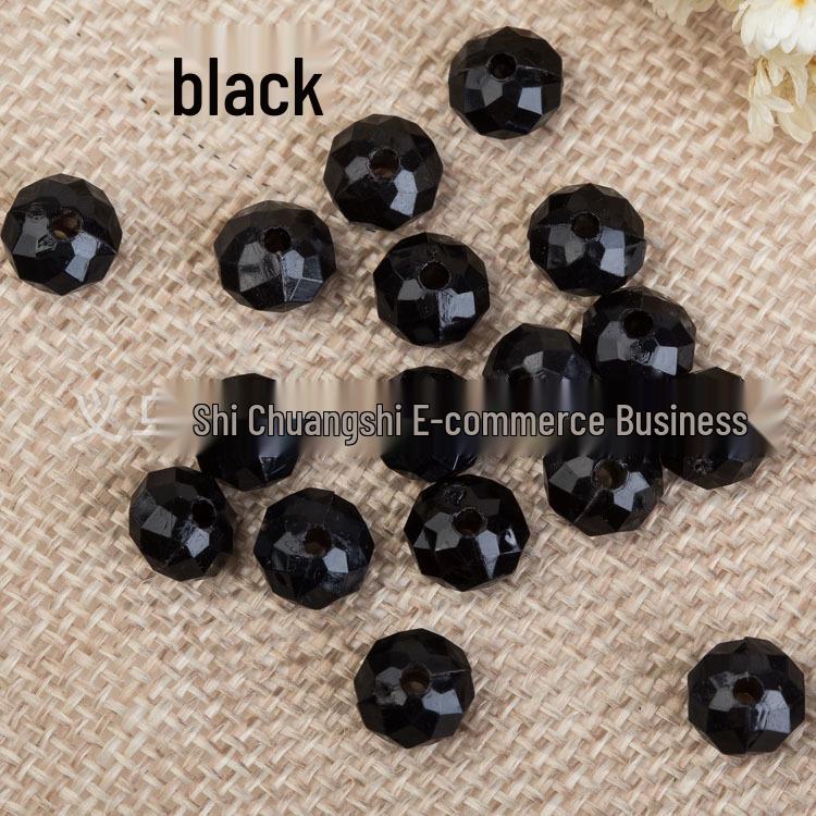 Transparent Round Acrylic Flat Beads for DIY Projects 12mm чёрный